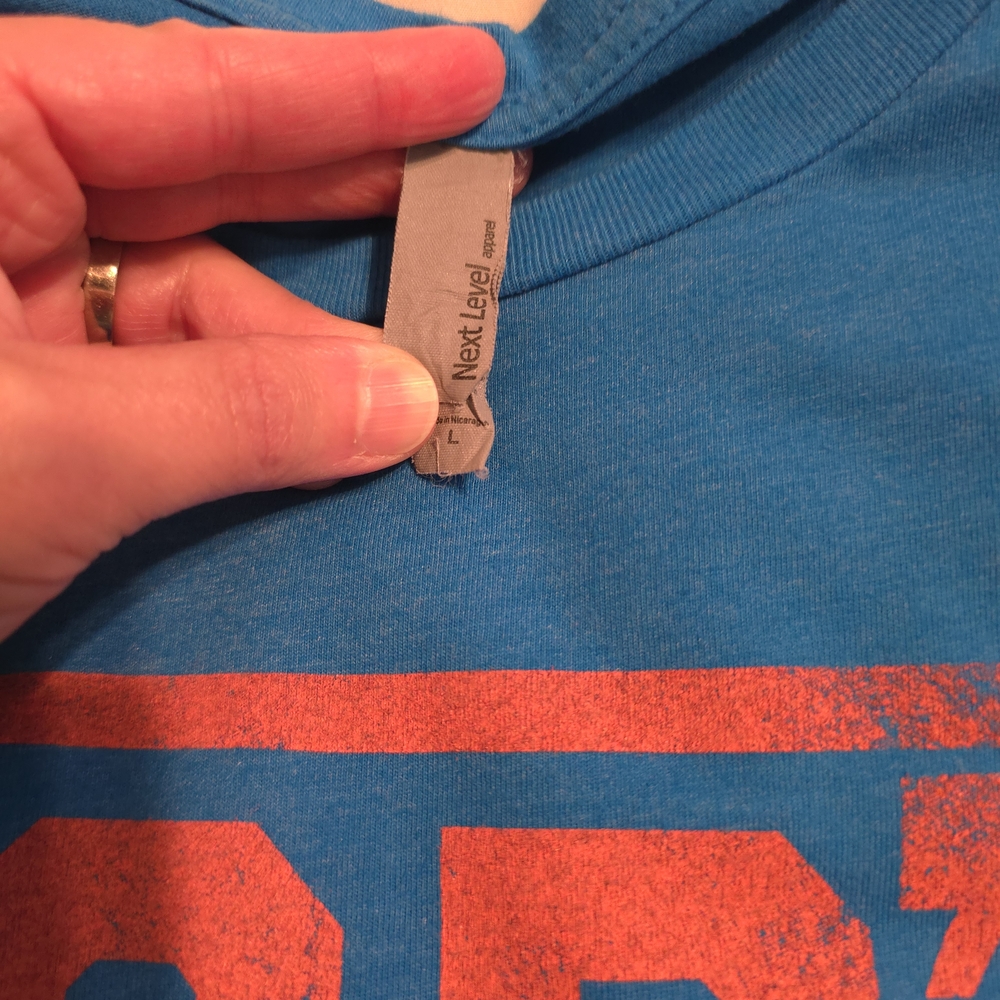 NEWSBOYS Concert Tee, Women's Large, Pretty Blue With Red And White Letters - Picture 2 of 3